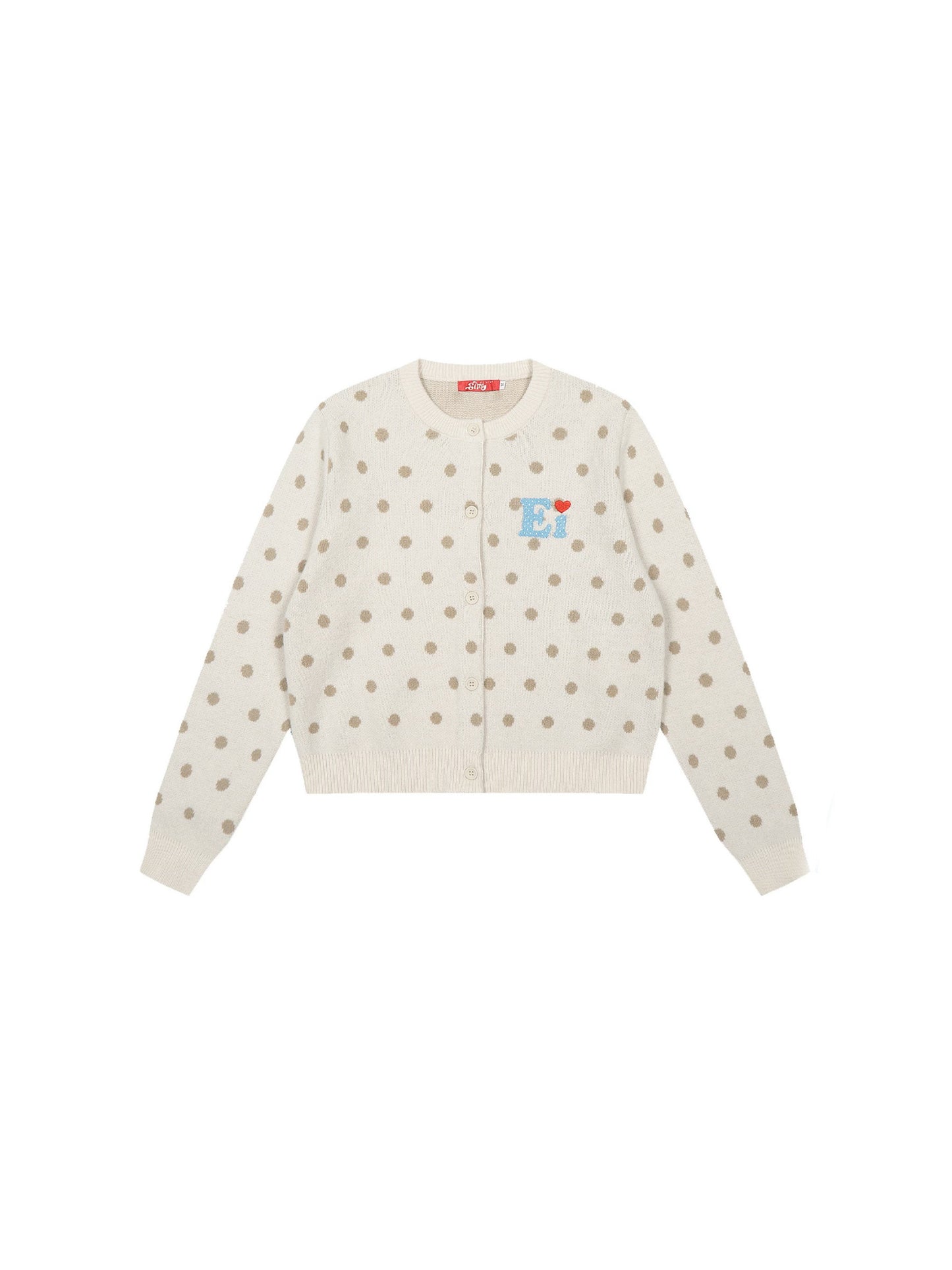 Kawaii Polka Dot Knit Cardigan Sweater cardigan Languid Park Apricot S