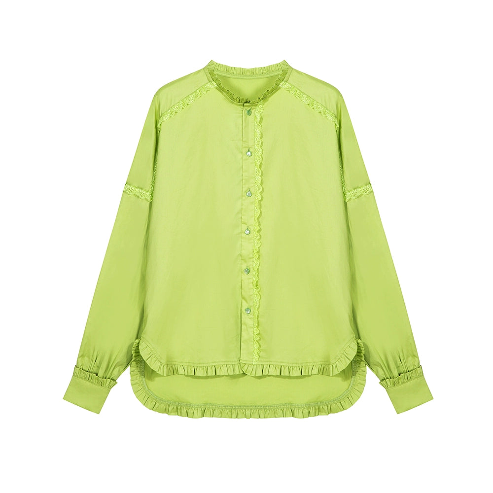 Harajuku Shirt Decora Fashion Shirt Green Shirt Lace Shirt shirt tntntutu