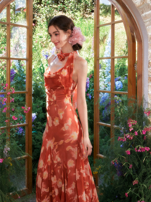 YZZI HE Sunset Orange Helter Dress dress YZZI HE