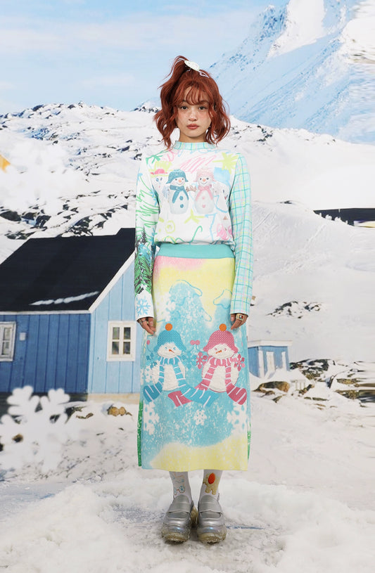 frufru Decora Winter Snowman Skirt skirt frufru