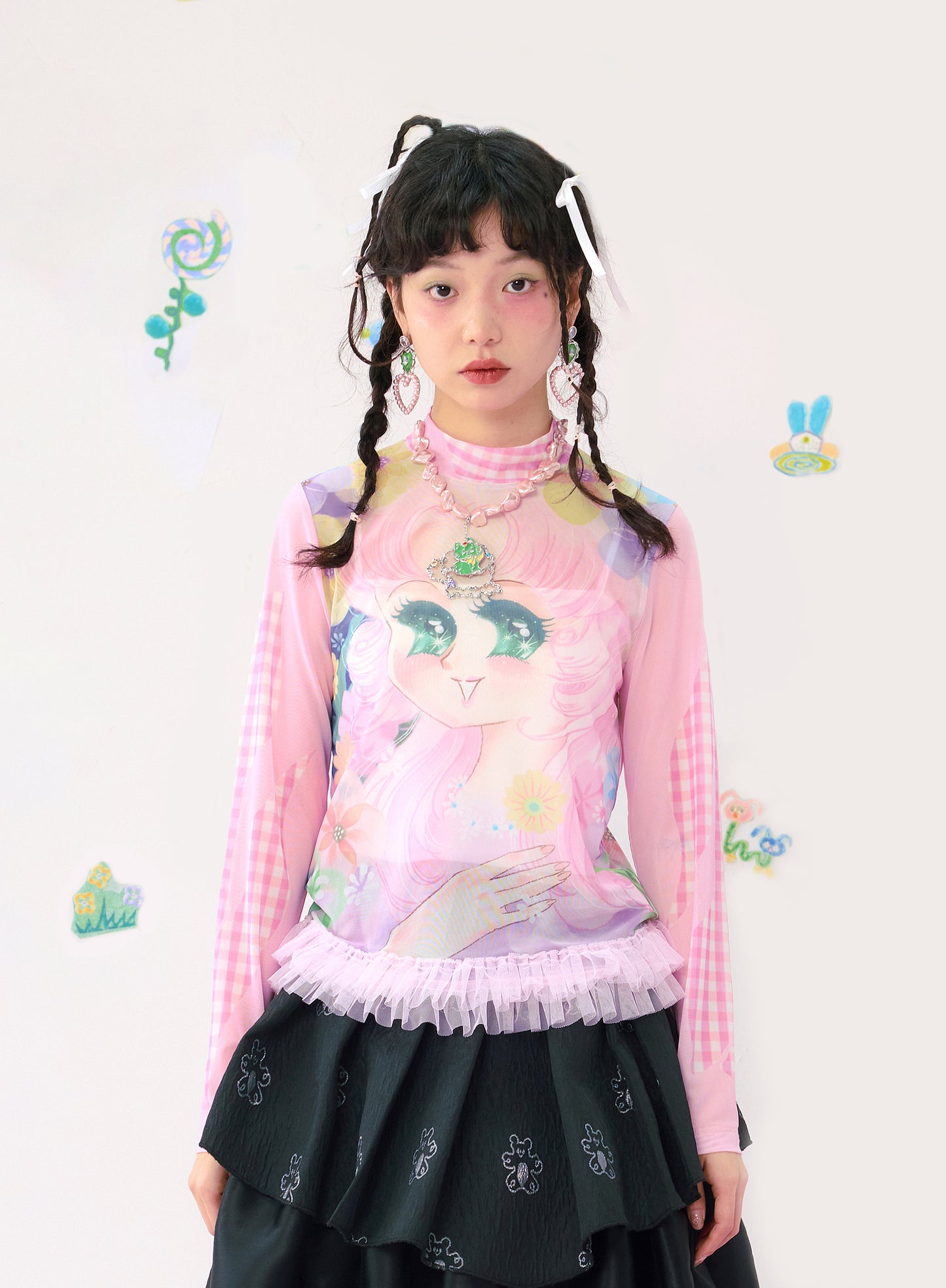 Harajuku Shirt Pink Mesh Shirt Lightweight Shirt Breathable Shirt UV Protection Shirt shirt HELPHELP