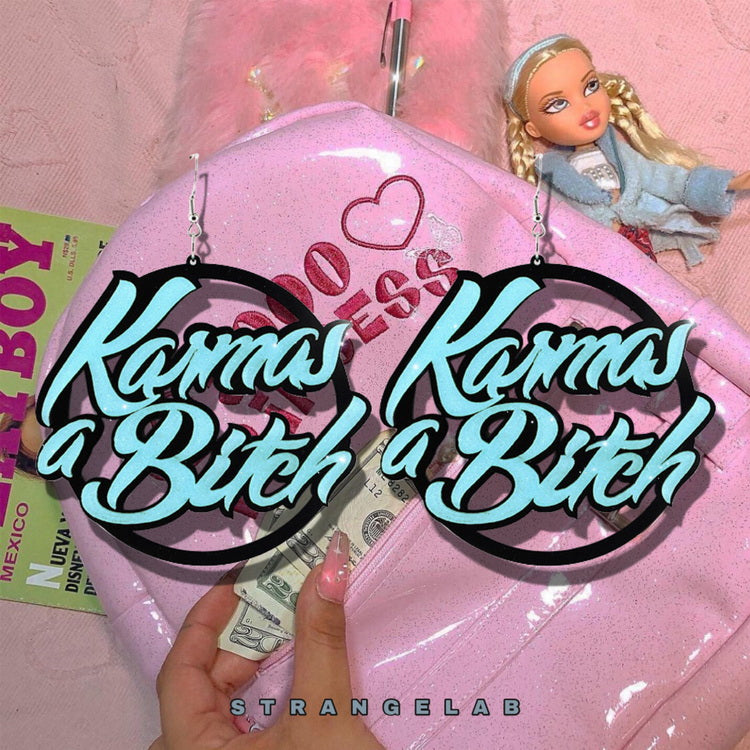 Strangelab Bad Mood Acrylic Earrings | Bold Hip-Hop Letter Earrings for a Flashy Look earrings strangelab