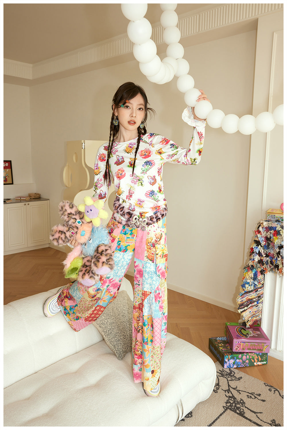 Harajuku Shirt Animal Print Shirt Mesh Shirt Long Sleeve Shirt Flared Sleeves Shirt shirt tntntutu