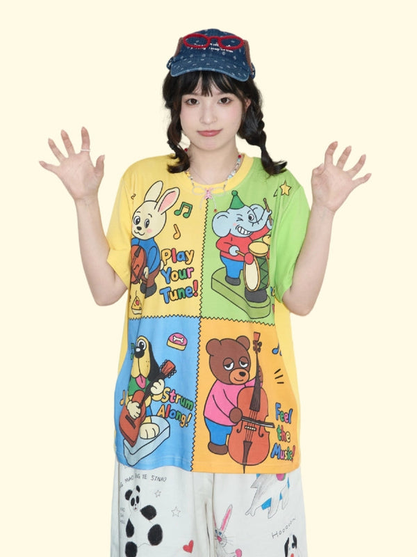 Kidcore Cardigan – Retro Puppy Print Cozy sweater BIBULU