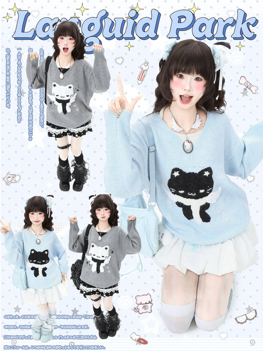 Languid Park - Cat Halter Layered Sweater sweater Languid Park