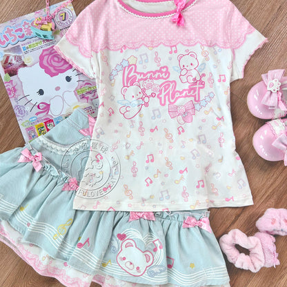 Bunny Planet - Bow Print Soft Tee tshirt bunnyplanet