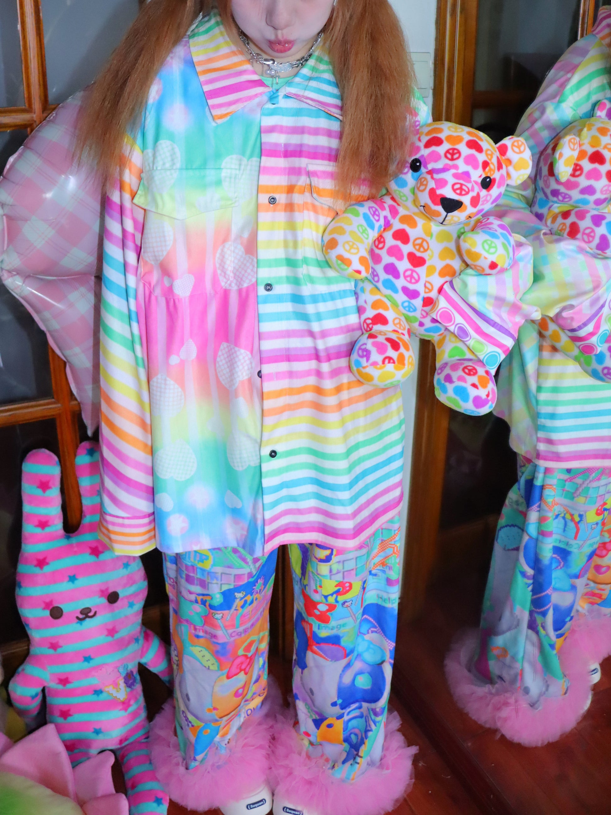 LEERROO - Rainbow Stripe Corduroy Shirt shirt Leerroo