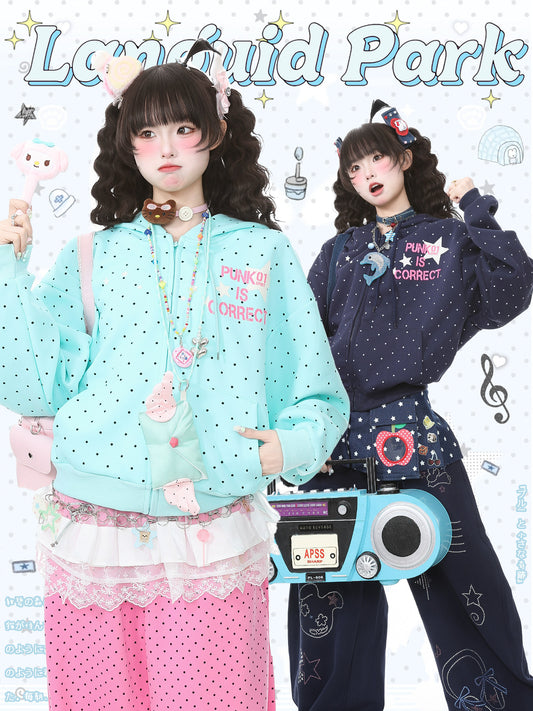 Languid Park - Star Polka Hoodie Cardigan jacket Languid Park