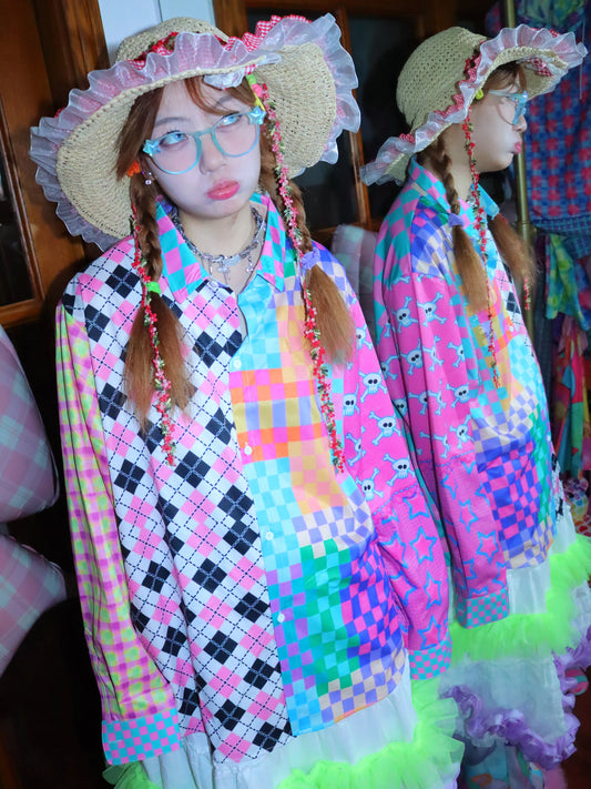 LEERROO - Colorblock Harajuku Shirt shirt Leerroo