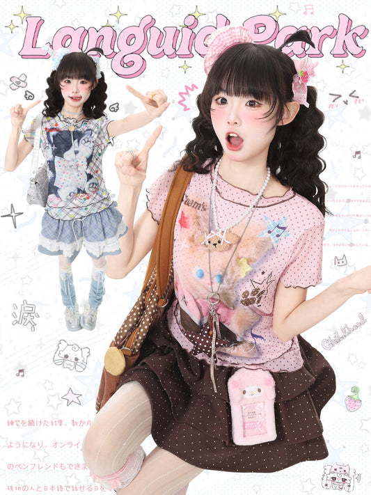 Languid Park - Polka Dot Ruffle Tee shirt Languid Park