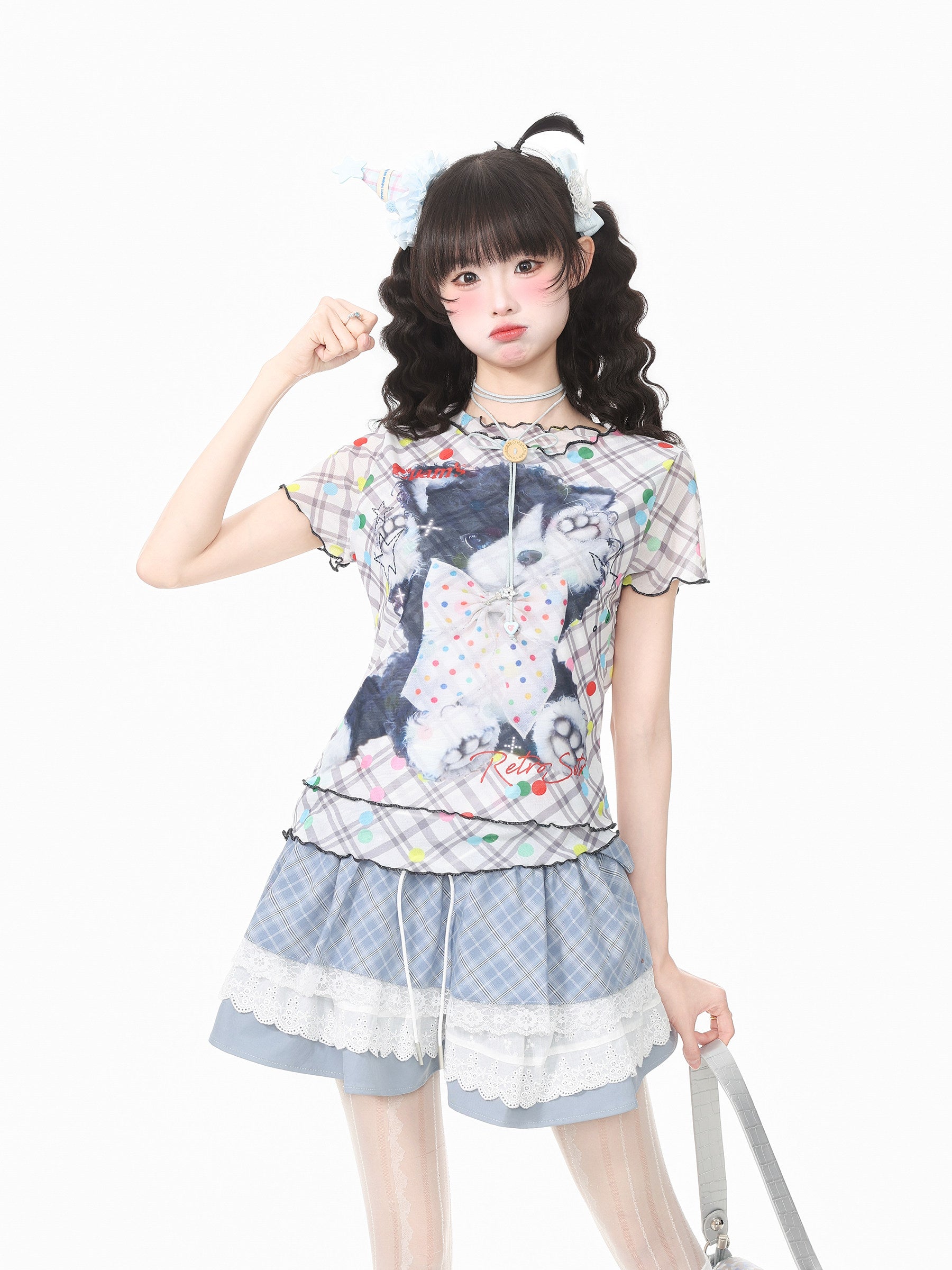 Languid Park - Polka Dot Ruffle Tee shirt Languid Park