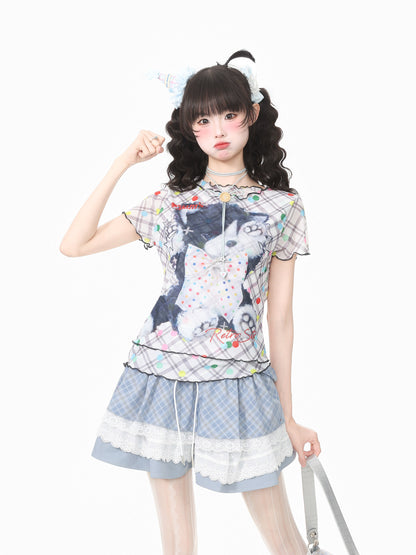 Languid Park - Polka Dot Ruffle Tee shirt Languid Park