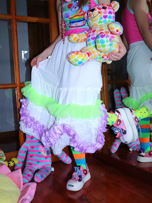 Leerroo - Purple Lace Puff Skirt skirt Leerroo