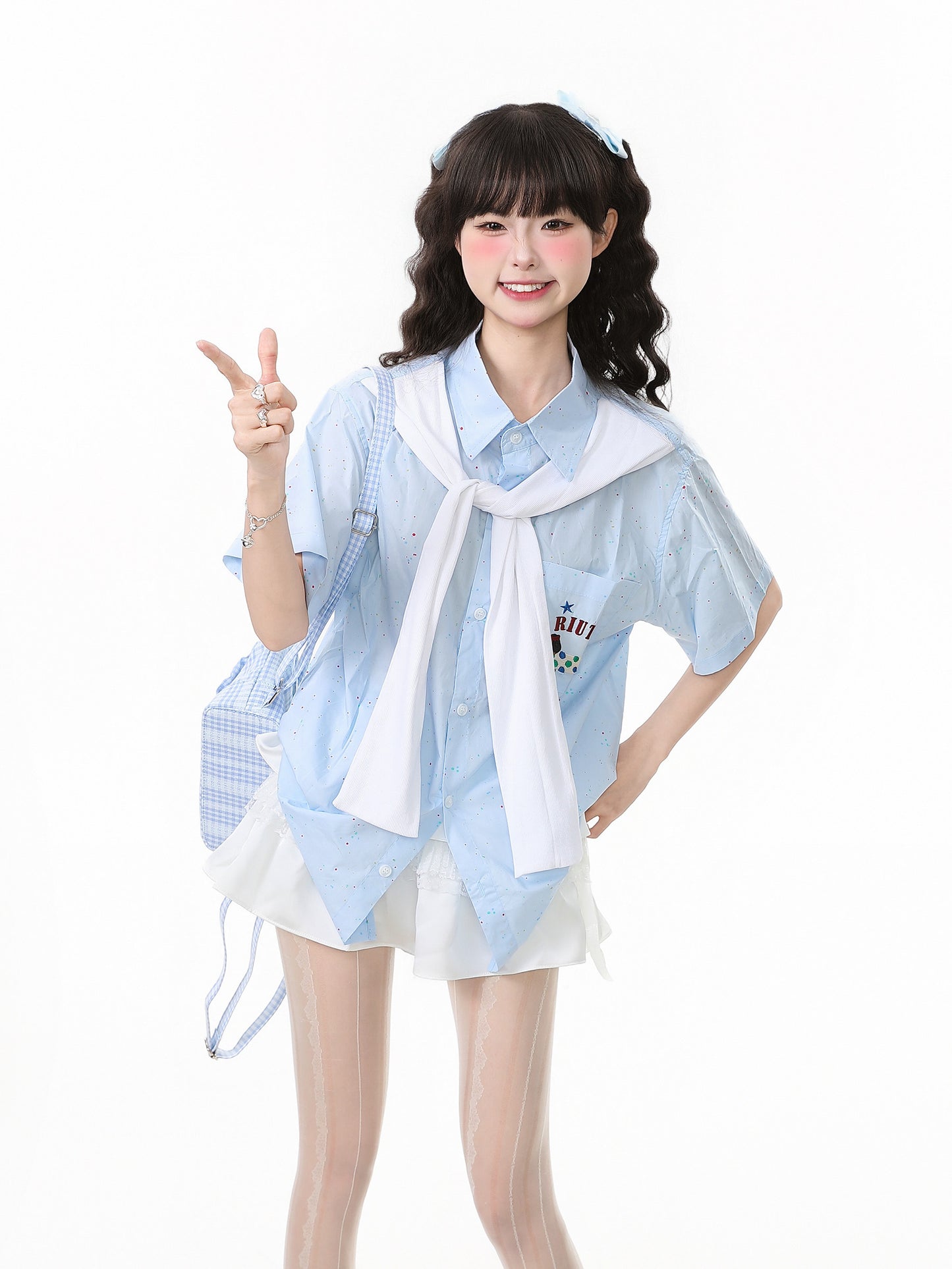 Languid Park - Blue Polo Dog Pattern Shirt shirt Languid Park
