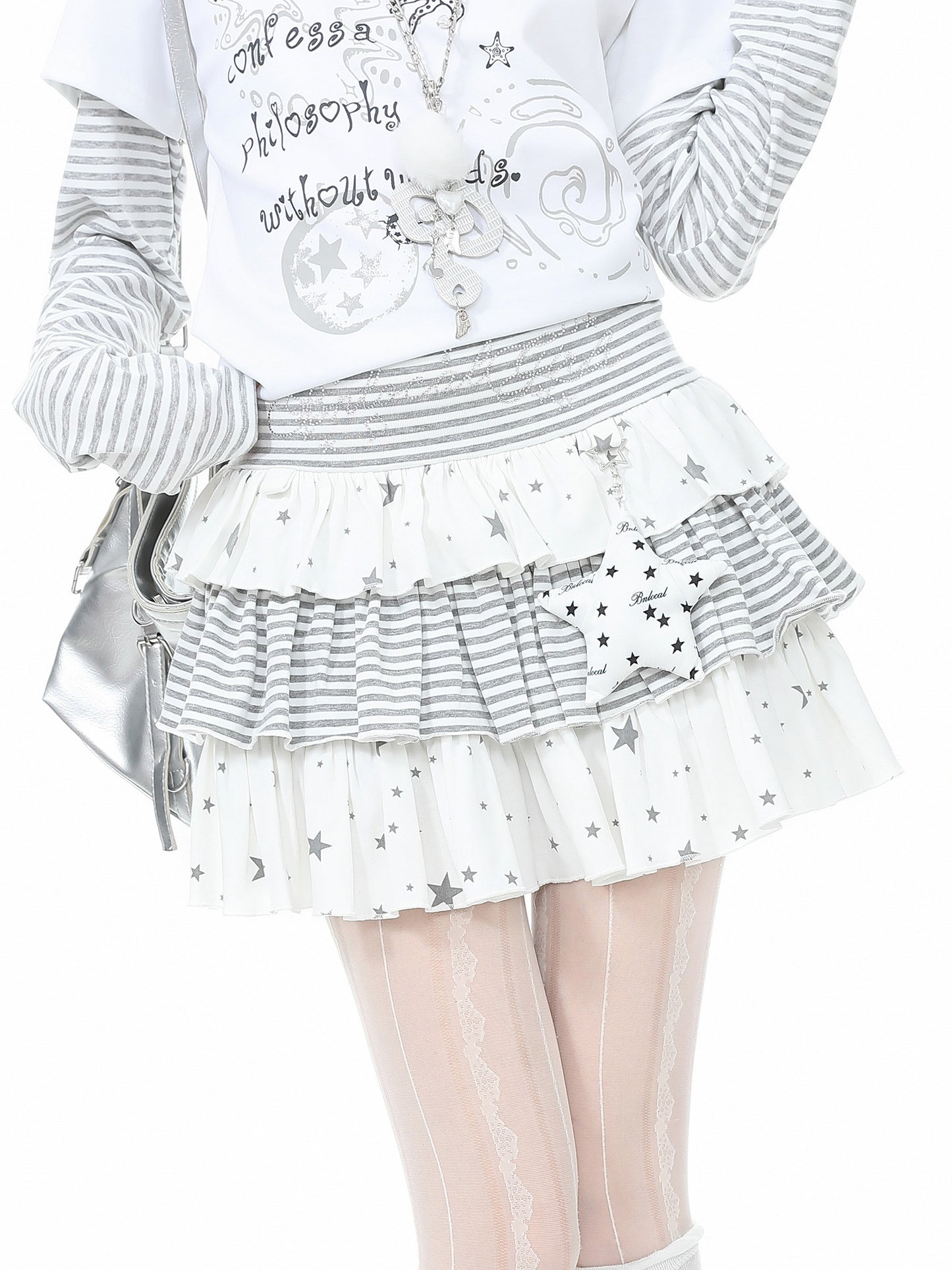 Languid Park - Star Stripe Puff Skirt skirt Languid Park White S