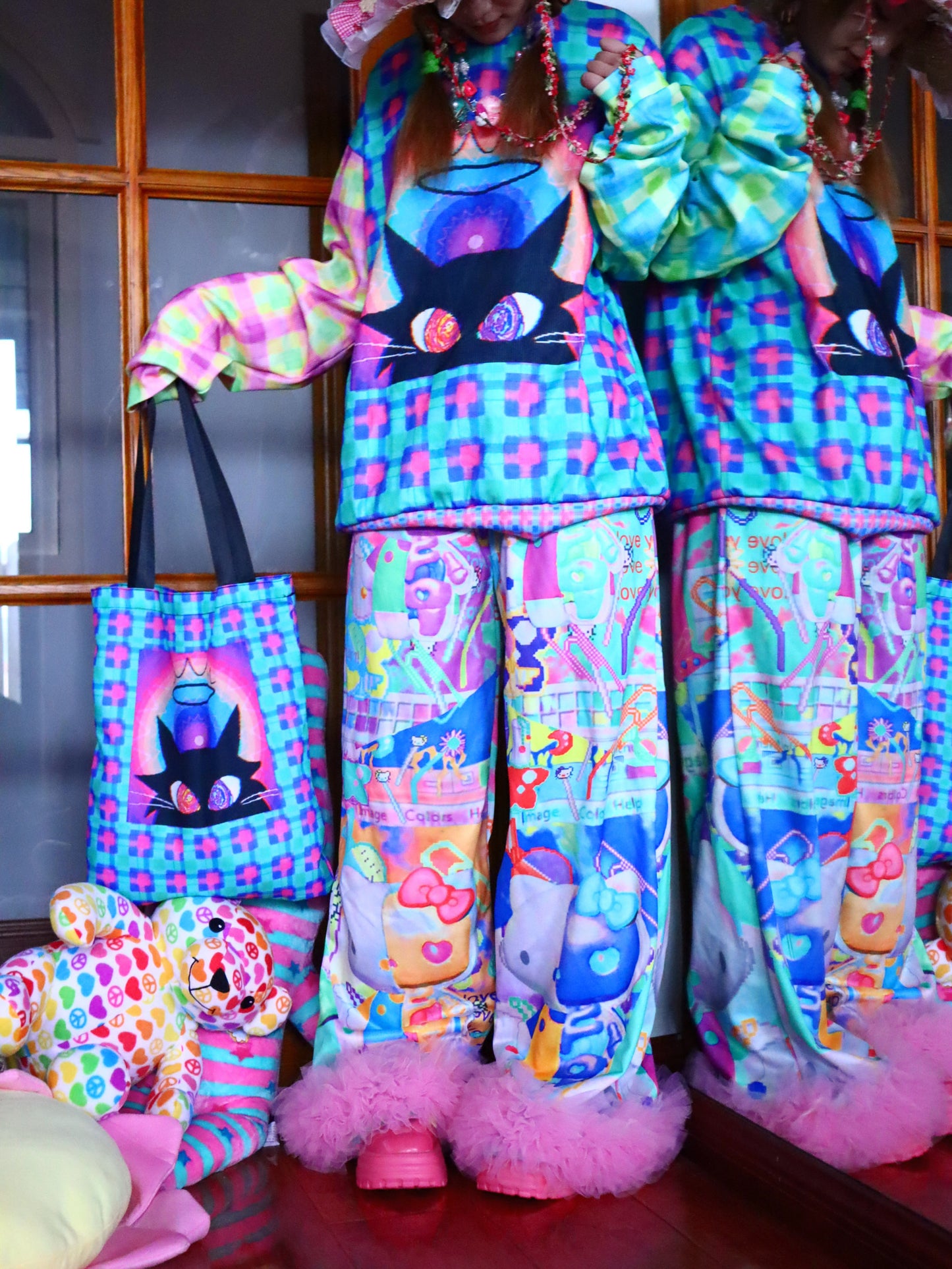 LEERROO - Decora Print Wide Leg Pants pants Leerroo