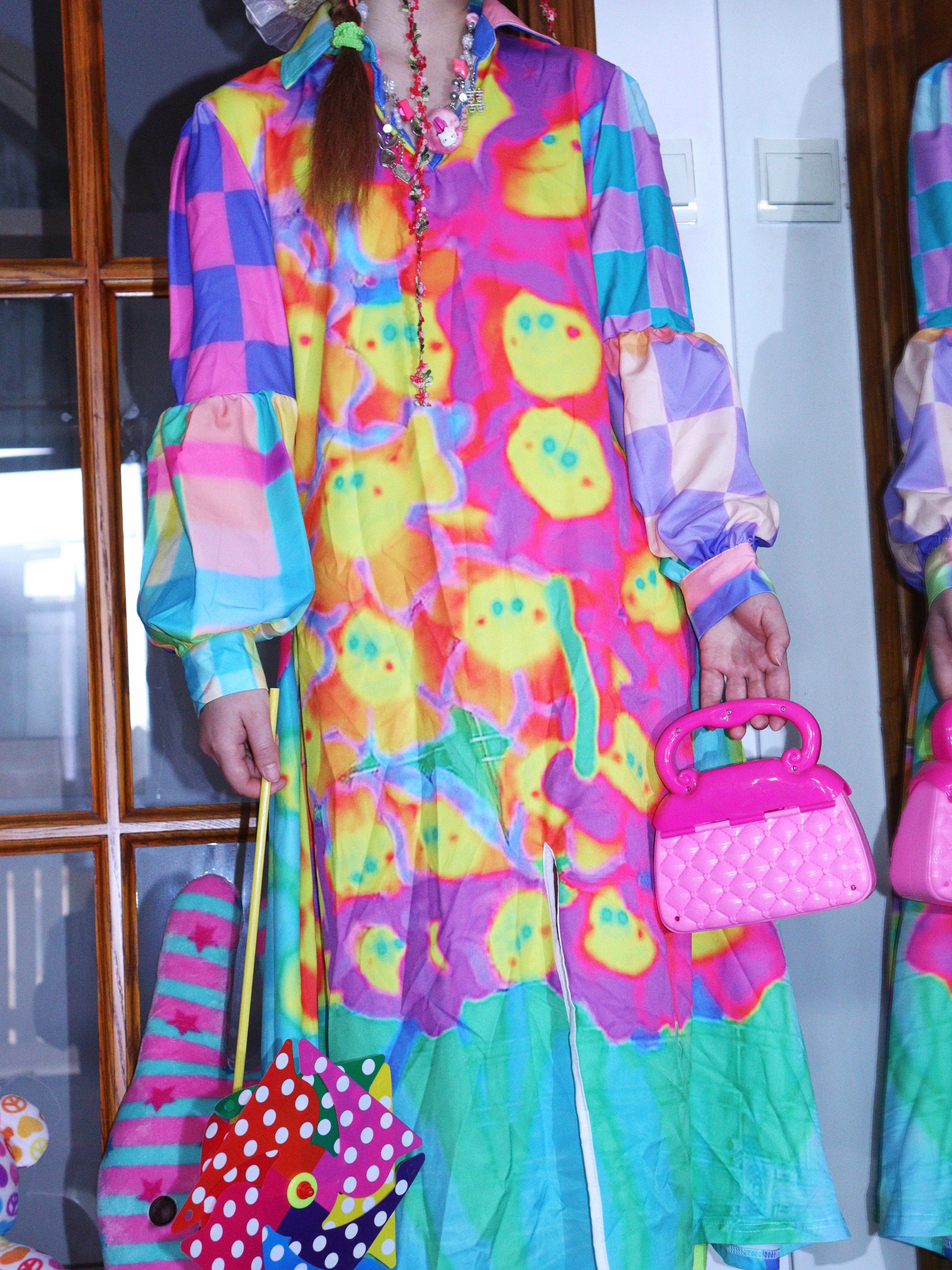 LEERROO - Clown Dot Print Midi Dress dress Leerroo