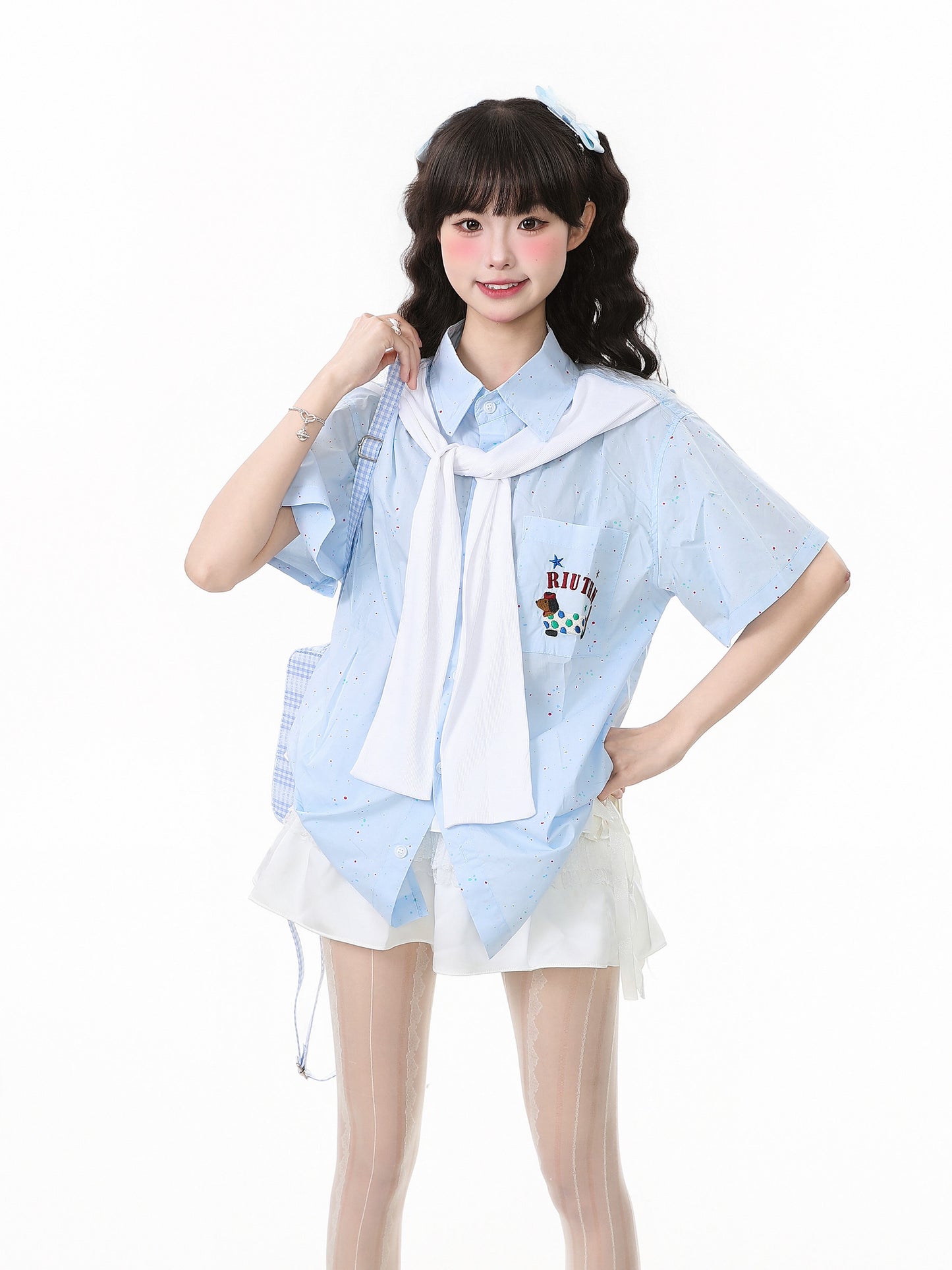 Languid Park - Blue Polo Dog Pattern Shirt shirt Languid Park