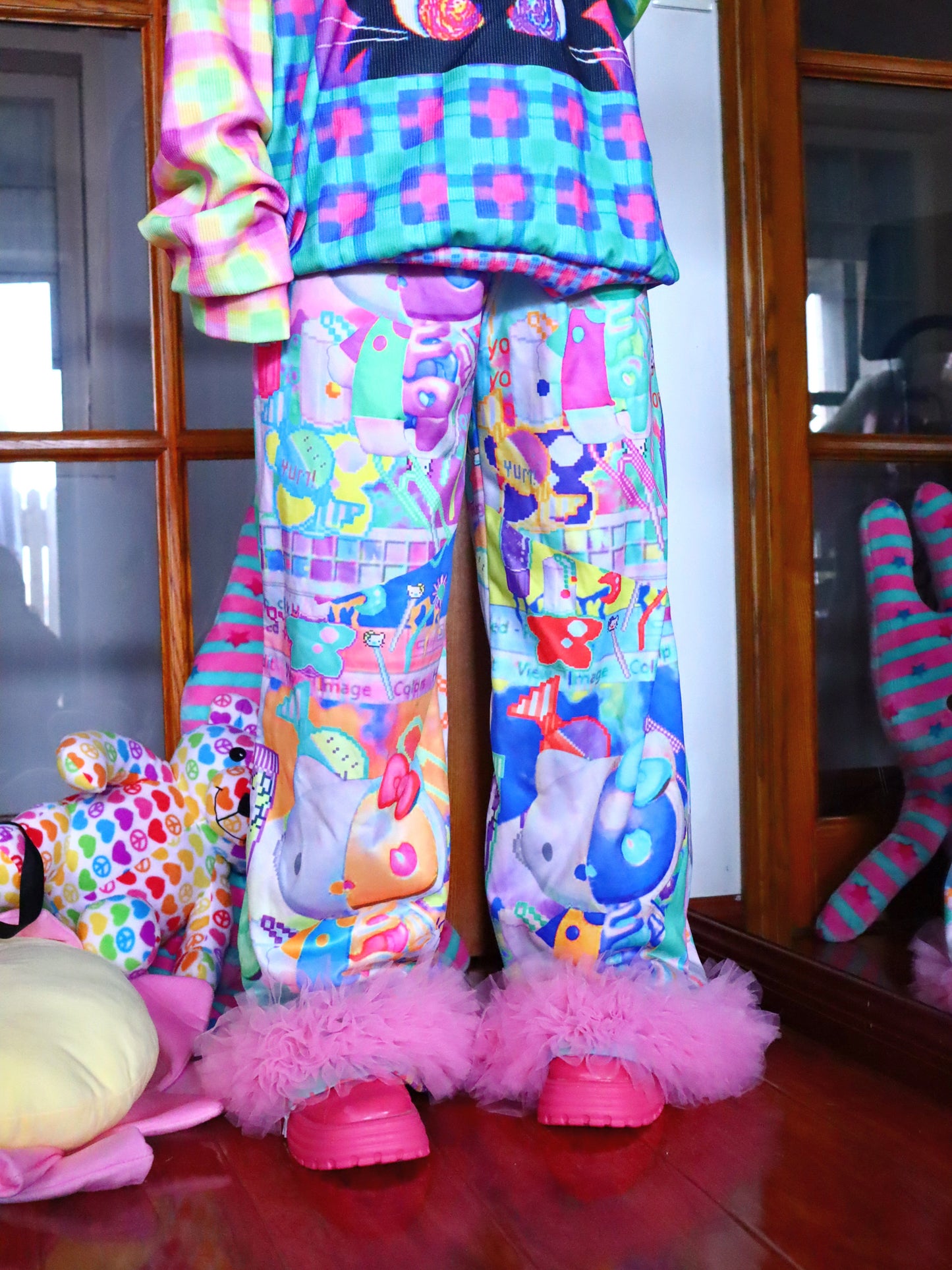 LEERROO - Decora Print Wide Leg Pants pants Leerroo