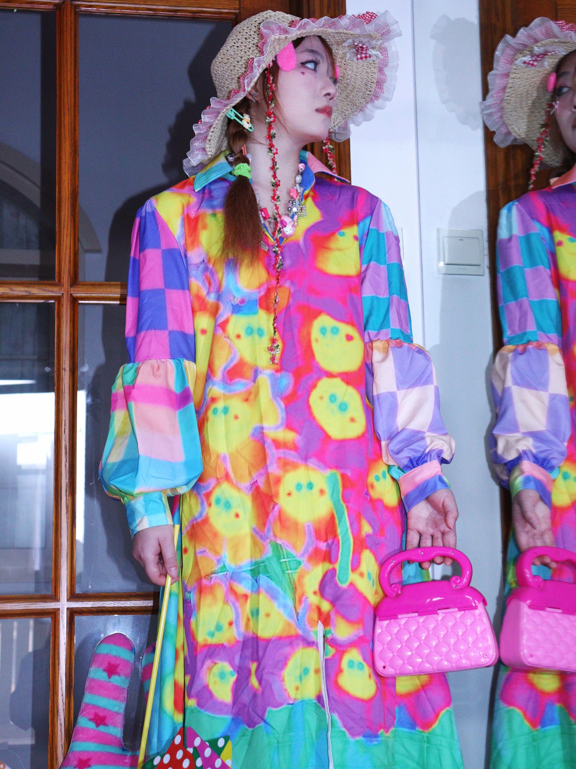 LEERROO - Clown Dot Print Midi Dress dress Leerroo