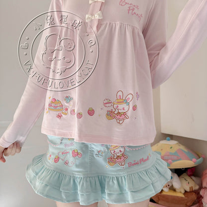 Bunny Planet - Picnic Bunny Embroidered Tee shirt bunnyplanet