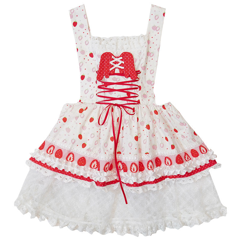 Daytoday Everyday Institute - Strawberry Bow Wing Dress dress daytoday everyday institute