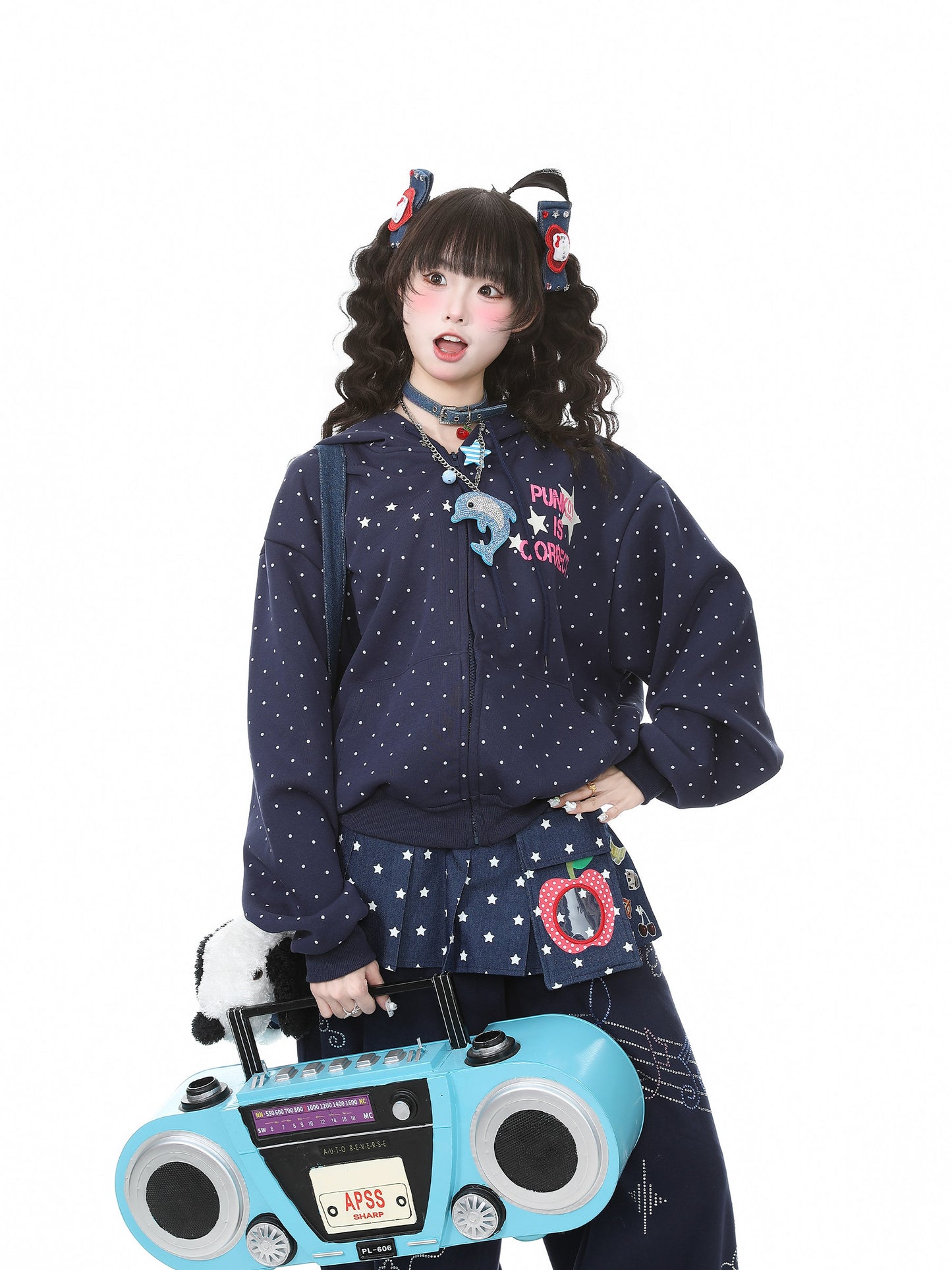 Languid Park - Star Polka Hoodie Cardigan jacket Languid Park