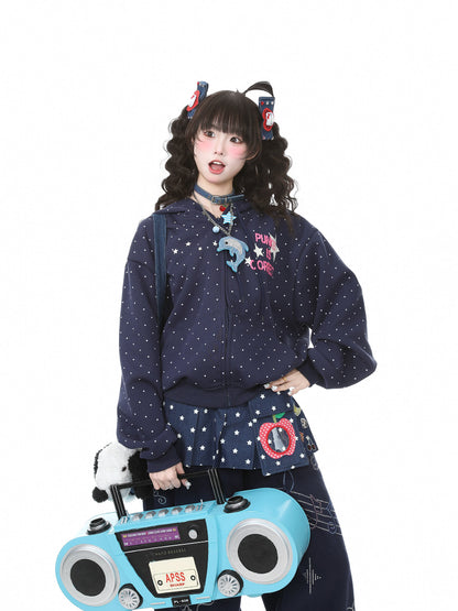 Languid Park - Star Polka Hoodie Cardigan jacket Languid Park