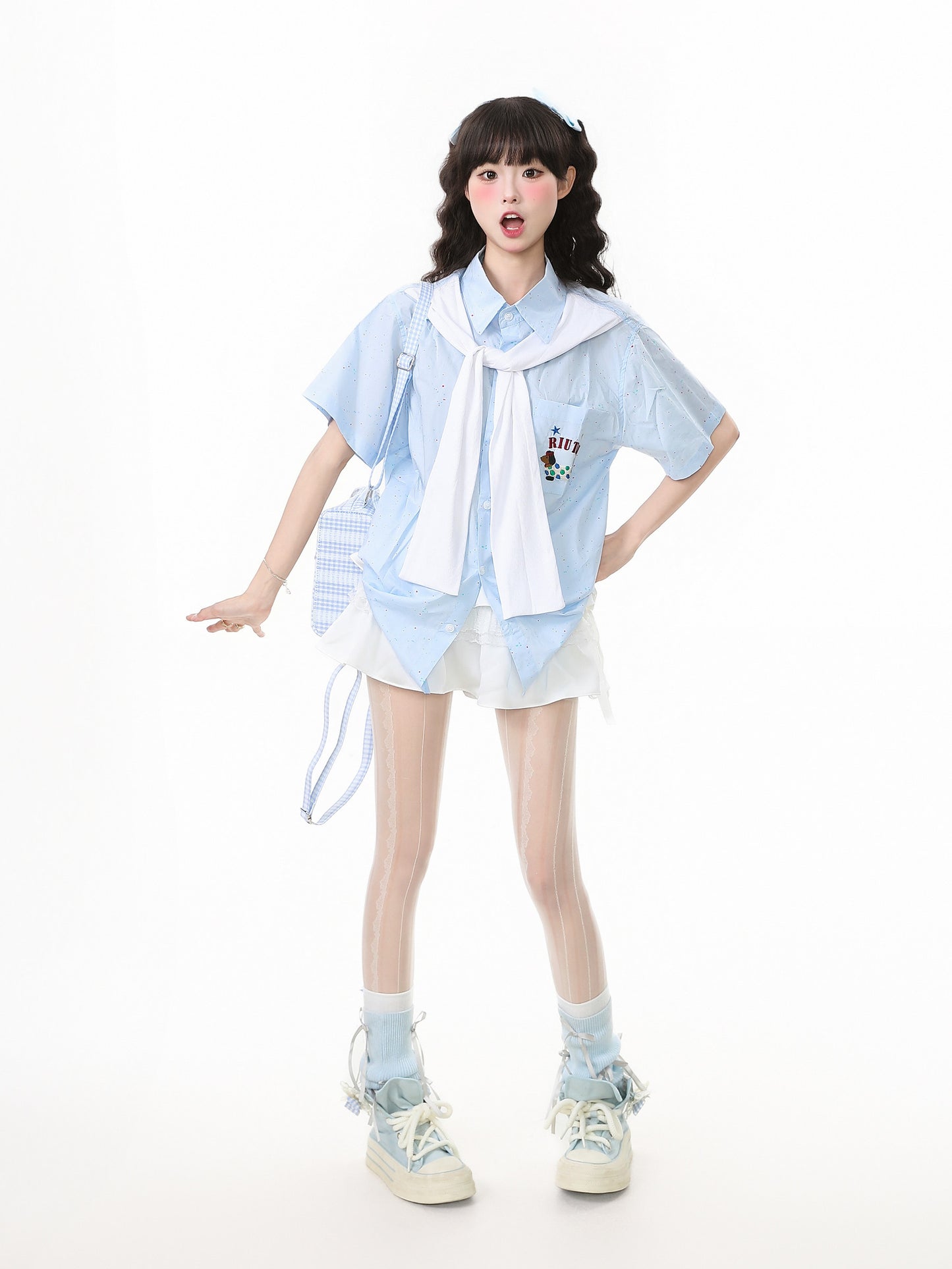 Languid Park - Blue Polo Dog Pattern Shirt shirt Languid Park