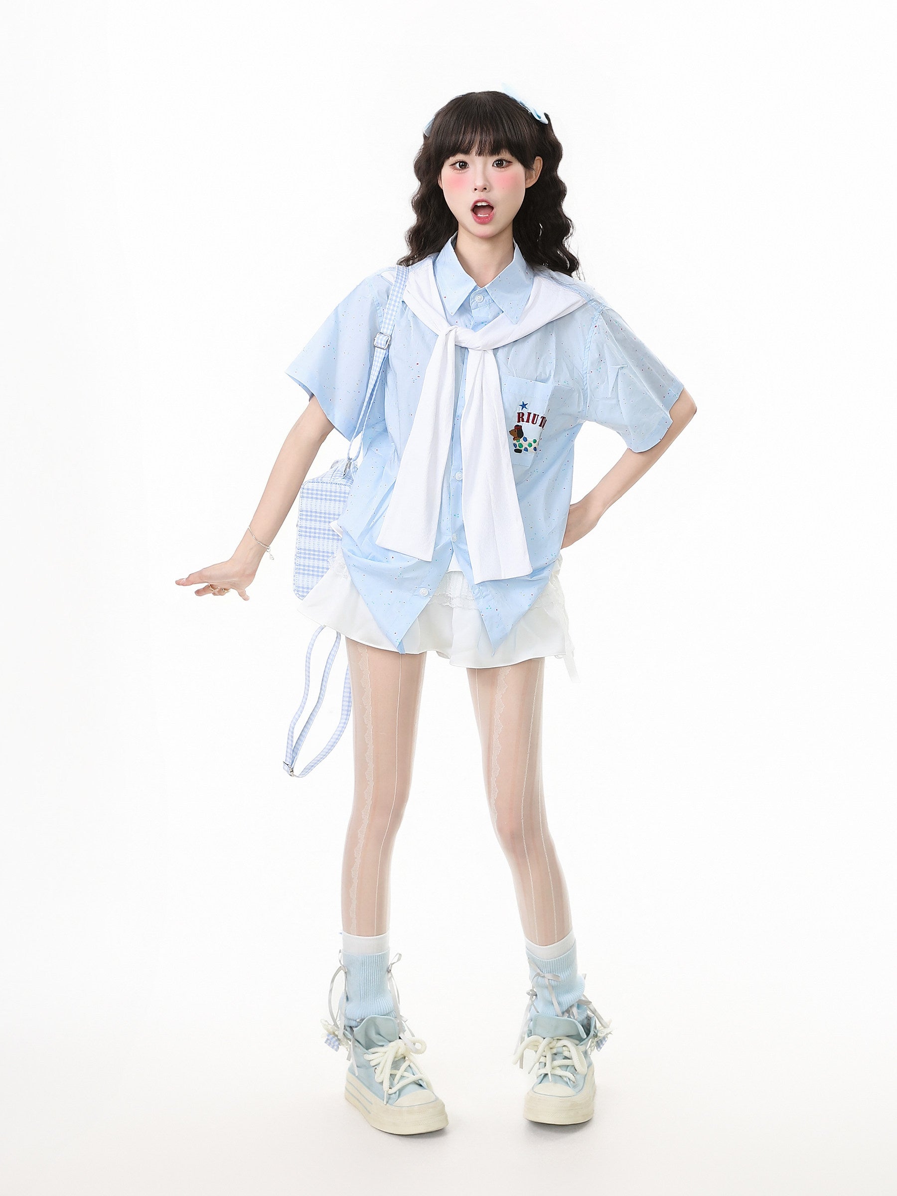 Languid Park - Blue Polo Dog Pattern Shirt shirt Languid Park