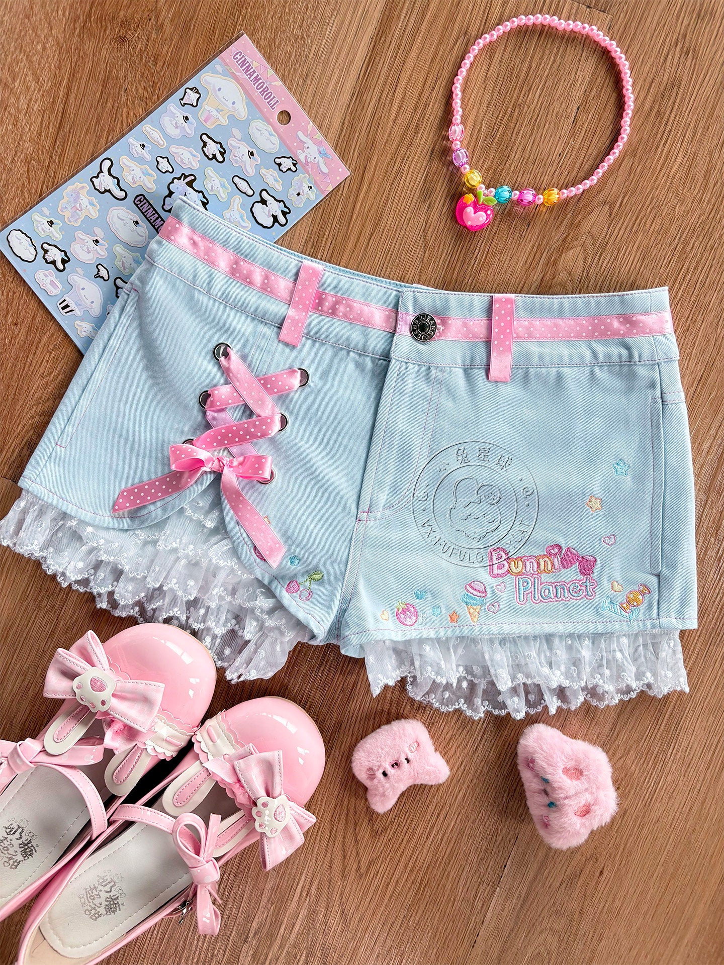 Bunny Planet - Embroidered Detachable Overalls overall bunnyplanet