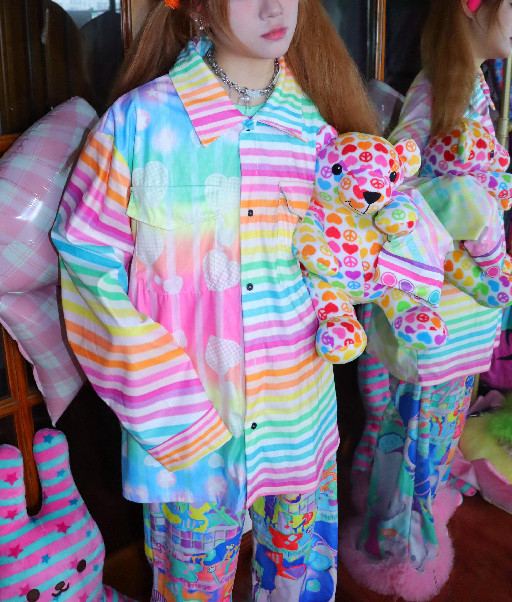 LEERROO - Rainbow Stripe Corduroy Shirt shirt Leerroo