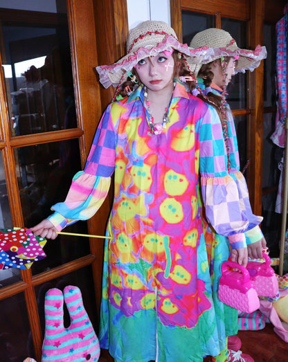 LEERROO - Clown Dot Print Midi Dress dress Leerroo