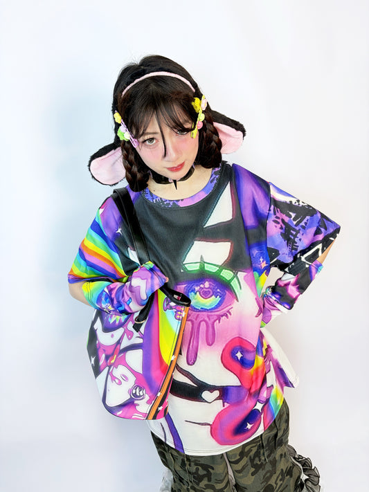 LEERROO - Decora Kei Cartoon Print T-Shirt shirt Leerroo