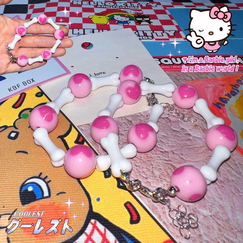 Strangelab - Decora Y2K Bone Heart Bracelet bracelet strangelab