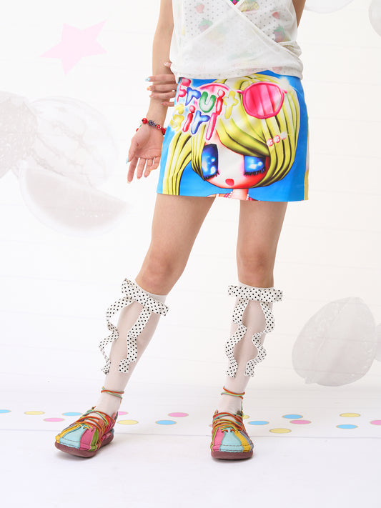 FRUITS Reversible Beach Girl Skirt | Dual-Sided Fruit Print Mini Skirt skirt Fruits