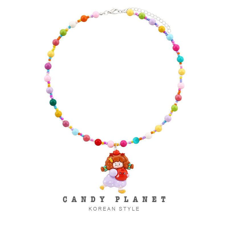 Candy Planet - Decora Kei Colorful Beaded Girl Necklace necklace candy planet