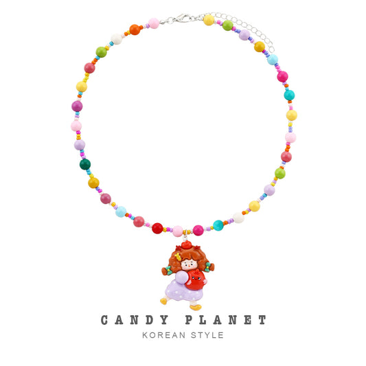 Candy Planet - Decora Kei Colorful Beaded Girl Necklace necklace candy planet