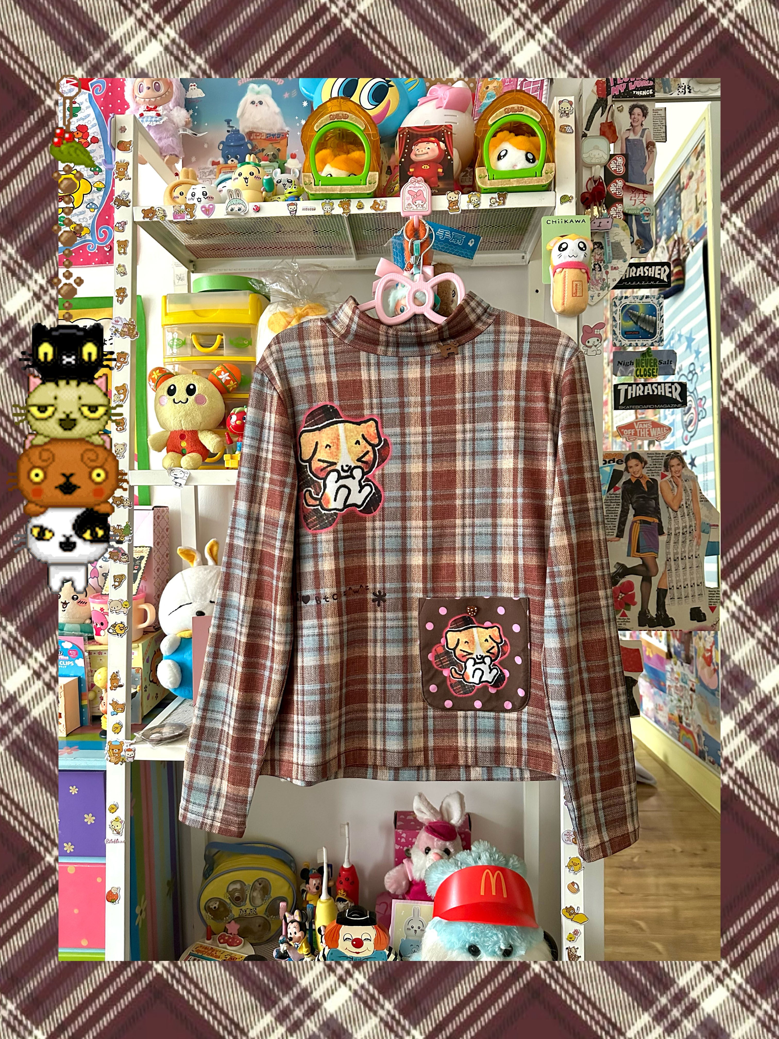 Y2K Dog Print Long Sleeve Tee - Bodytalk | Land Decora