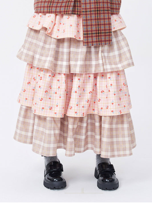 SOS MEME CLUB - Retro Pink Midi Skirt skirt SOS MEME CLUB S