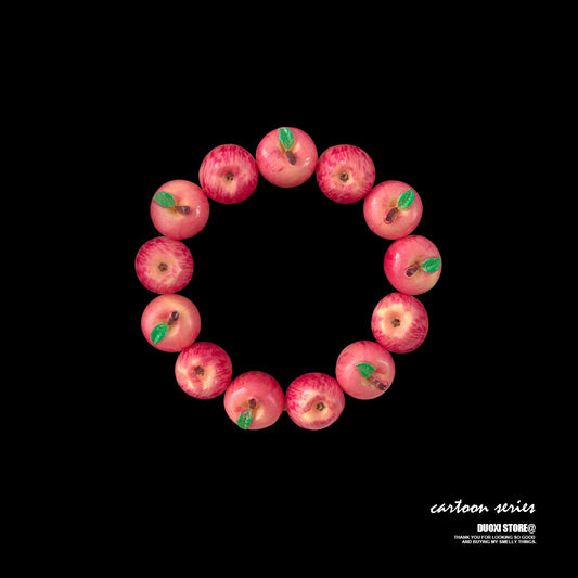 Duoxi - Kawaii Lucky Apple Fruit Charm Beaded Bracelet bracelet DuoXi