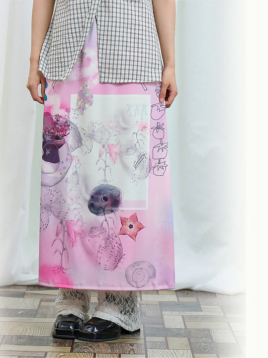 Moon Meadow - Lily Sketch Print Maxi Skirt skirt Moon Meadow M