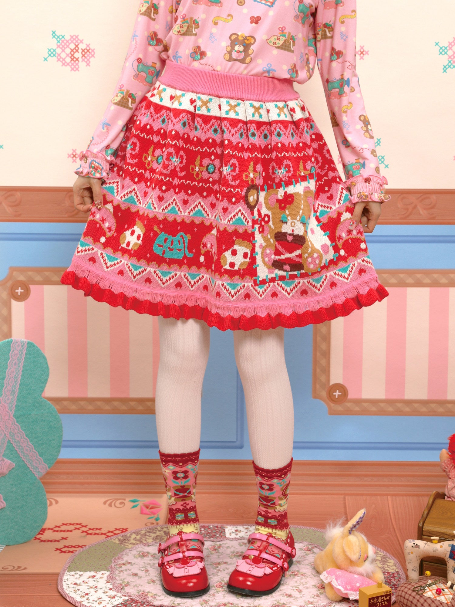 Lutra Jump - Decora Fair Isle Knit Skirt skirt Lutra Jump