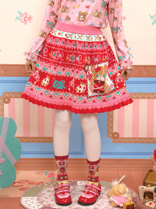 Lutra Jump - Decora Fair Isle Knit Skirt skirt Lutra Jump