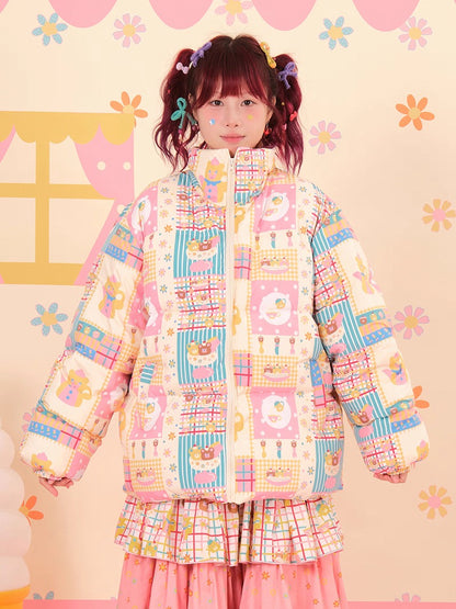 NIKKOU - Kawaii White Duck Down Puffer Coat jacket Nikkou home S