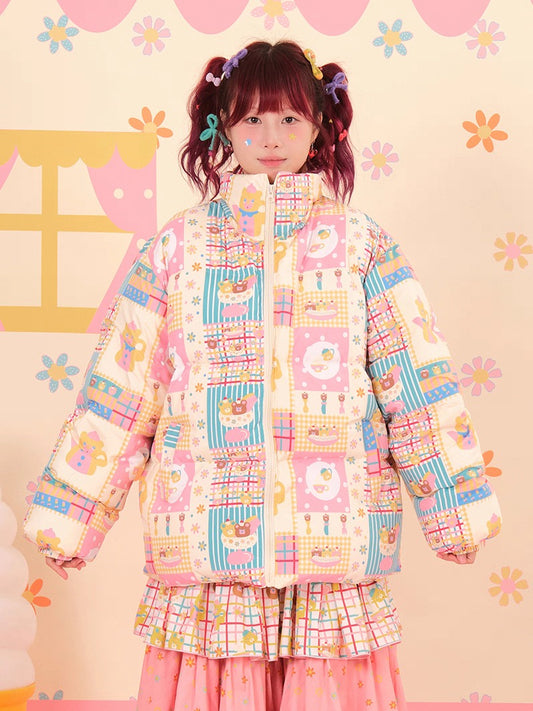 NIKKOU - Kawaii White Duck Down Puffer Coat jacket Nikkou home S