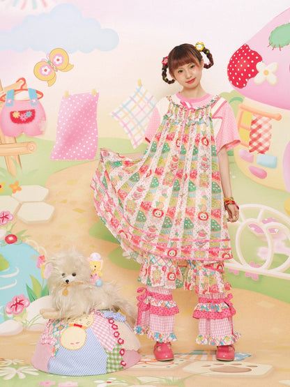 Lutra Jump Dress Chiffon Print Dress Cute Layered Cami Dress dress Lutra Jump