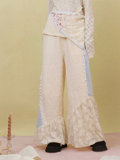 Disorder - Kawaii Lace Panel Wide Leg Pants pants Disorder