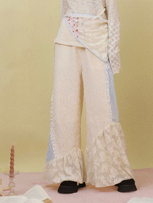 Disorder - Kawaii Lace Panel Wide Leg Pants pants Disorder