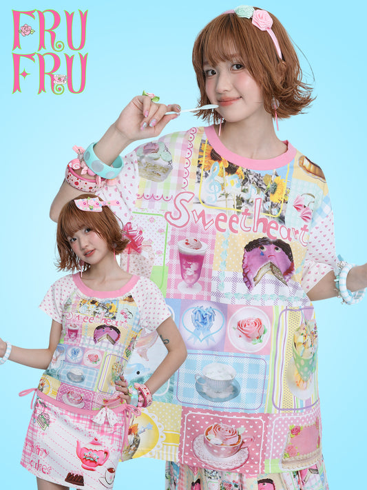 frufru - Cute Cake Print Cotton Tee tshirt frufru